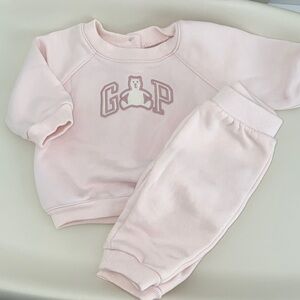 GAP Light Pink Bear Sweatshirt & Joggers Set